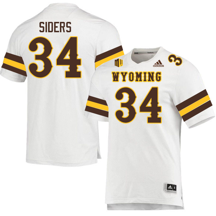 #34 Braden Siders Wyoming Cowboys Jersey College Football Uniforms,Gears,Jerseys-White